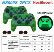 2PCS Bluetooth 2.4G Wireless Controller For Nintendo Switch Pro PC TV Box Smart Phone Tablet PS3 Tesla Shock Joystick Gamepad With Box 2PC Noctilucent