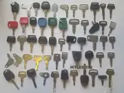 55 Heavy Equipment Keys Caterpillar SKIDDER Kubota Komatsu John Deere JCB Cat