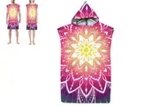 Changing Robe with Hood Quick Dry Poncho Mandala Wetsuit Beach Bath Towel-Style 2