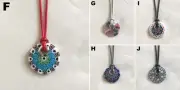 Murrina Venezia - Silver Murano Millefiori Glass Necklace, 26mm with cotton cord