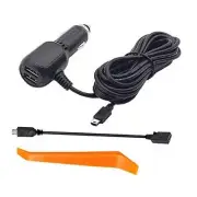 Dash Cam Charger, car Dash cam USB Power Cord, Micro USB & Mini USB Cable,