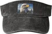 [RLDOBOFE] Sun Visor Hat Adjustable Empty Top Baseball Cap American Bald Eagle Sun Hats for Women Men Sports Hats Summer Beach Cap