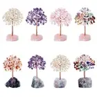 Wire Wrapped Crystal Money Tree Potted Plants Reiki Chakra Feng Shui Trees
