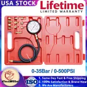 Engine Compression Tester Tool kit Gas Engine Cylinder Pressure Gauge 0-35Bar US