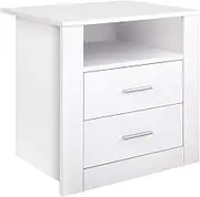 Artiss Bedside Table White Bed Side Tables Storage Small Narrow Desk Chest of Drawers, with 2 Drawer + Shelf, Bedroom Living Room Home Furniture Tallboy Lamp Nightstand Cabinet in 54cm Height