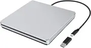 External CD DVD Drive NOLYTH USB 3.0 Type-C Slot CD DVD Burner Player Portable Disc Drive CD Writer USB-C Superdrive for Laptop Mac MacBook PC Windows iMac