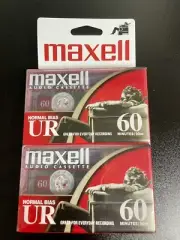 2 Pack Maxell Audio Cassette Tapes Normal Bias UR 60 - New
