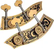Engraved Upright Bass Dual Tuner Machine Bass Pegs 4/4 3/4 Double Bass Tuning Pegs Head Winder Guitar String Tuning Pegs