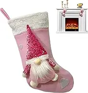 Uoqpty Decorative Christmas Socks | Large Sequin Gnomes Candy Bags - Reusable Christmas Tree Ornaments, Elastic Faceless Doll Pendants, Family Christmas Stockings for Home