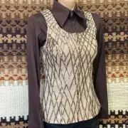 Wire Horse Criss Cross Tan Sequin Western Show Vest NEW