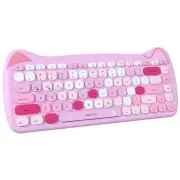 Bluetooth Wireless Keyboards, Colorful Cute Cat Deisgn Office Keyboards, Port...