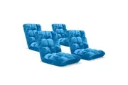 SOGA 4X Floor Recliner Folding Lounge Sofa Futon Couch Folding Chair Cushion Blue