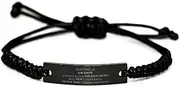 [Generic] Gramps Black Rope Bracelet, Always and Forever, Perfect Idea Gifts for Birthday, Christmas, Veterans Day, Inspirational Jewelry for Gramps Who Means More Than You Know, Small, Silver Plated Zinc,