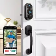 Keyless Entry Door Lock Deadbolt with Handle Set - WiFi Door Lock with Camera...