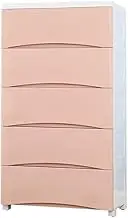 Large Capacity Drawer Type Plastic Storage Cabinet for Children's Room in Pink 6 Layers