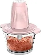 Food Processor Electric, (1.8L), Cordless Electric Food Chopper Glass Bowl, 420 Stainless Steel Blades, 2 Speeds Mini Chopper for Vegetables, Onion