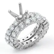 4.00 Ct Round Diamond Engagement Bridal Set F VS1 Wedding Setting Ring Platinum