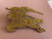 Large Pin Collectable Special Medieval Knight Pin gold with sparkle