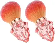 Outanaya 2Pcs Diamond Shaped Nail Art Dust Powder Remover Brush Portable Makeup Brush for Nails Stylish Design for Quick and Efficient Nail Cleaning