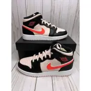 Nike Air Jordan 1 Mid Atmosphere GS Size 7Y Pink Crimson Black 554725 604 Rare