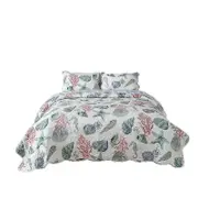 Quilt bedding set for bed reversible（1 quilt plus 2 pillowcase）