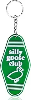 [yaozeio] Silly Goose Keychain for Women Men Best Friend Christmas Birthday Gift - Hilarious Gag Present for Bestie Dad Mom Brother Sister Love Running Goose