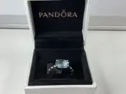 Pandora Cool Breeze Blue Topaz Ring Sz 8
