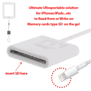 8 Pin OTG to SD Card Reader Writer Adapter iPhone X iPad Air Pro Mini + Micro SD