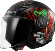 LS2 OF616 Airflow II Happy Dreams, open face helmet , color: Black/Green/Red , size: 3XL