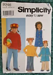 Simplicity Pattern 9346 Child Top Pants Jumper & Coat Sewing Craft Project (H)