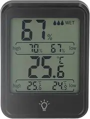 Digital Thermometer Hygrometer, Electronic Humidity Temperature Meter, Clear LCD Display Temperature Humidity Meter for Offices, Homes, Nurseries