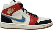 [Nike] Jordan 1 Mid Woman Let(Her) Man Blue White Red Black