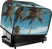 Beach Coconut Tree Toaster Cover 2 Slice Bread Machine Covers Waterproof Universal Size Kitchen Small Appliance Cover with Hang Loop, Dust and Fingerprint Protection