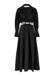 Jonathan Simkhai Alex Cut-out Cotton-poplin Maxi Dress - Black - S S