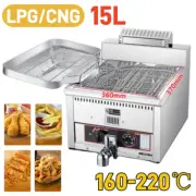 LPG/Nature Gas 15L Deep Fryer Single Tank Catering Frying Machine Fried Chicken
