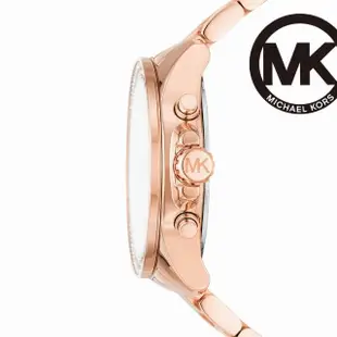 【Michael Kors 官方直營】Wren 流光閃耀環鑽三眼女錶 玫瑰金不鏽鋼錶帶 手錶 42MM MK7430