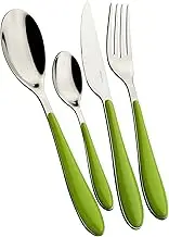 BUGATTI Gioia Pomme Verte 24-Piece Alloy Steel Cutlery Set, Green