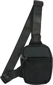 [BNPHSIN] Sling Bag, Waterproof Crossbody Bag Anti-Theft Shoulder Bag for Men and Women, Mini Breathable Crossbody Shoulder Bag with Zipper, Lightweight Backpack for Travel Hiking Outdoor Sports, Black