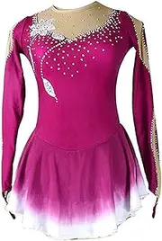 [Zagitova] Figure Skating Dress for Girls Gradient Printing Competition Women Dance Outfits with Shiny Rhinestone