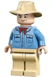 LEGO Dr. Alan Grant Minifigure Tan Hat Blue Shirt 76960 Jurassic Park Dinosaur
