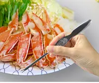 在飛比找Yahoo奇摩購物中心優惠-日本製 DAISO 大創 不銹鋼螃蟹勺 螃蟹叉 蟹肉叉 蟹肉