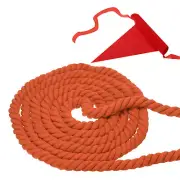 39' Tug of War Rope for Adults Teen Twisted Cotton Rope with Flag Orange