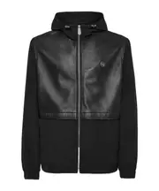 Philipp Plein Logo Patch Hooded Jacket S,XL,L,M black