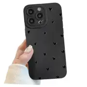 Compatible for iPhone 15 Pro Case, Black Cute For iPhone 15 Pro Black Heart