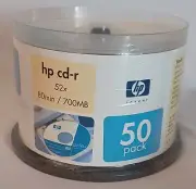 HP CD-R Data Writable Blank CD 52x700mb New Old Stock 2003 50 Pack Vintage