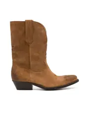 Golden Goose Embossed Suede Cuban Heel Boots
