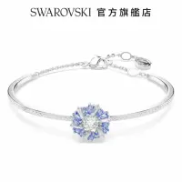 在飛比找momo購物網優惠-【SWAROVSKI 官方直營】Idyllia 手鐲花朵 藍