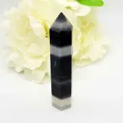Black & White Banded Agate Tower