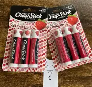 Chapstick Classic Strawberry 6 Balms- FREE SHIPPING ( 2 Pack = 6 Stick )