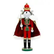 Wooden Nutcracker Decor Holiday Mice King Nutcracker Statue Christmas Decoration